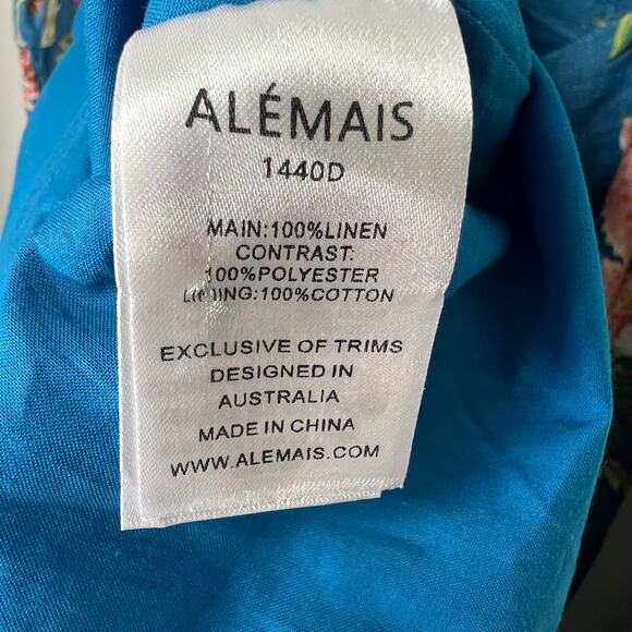 Alemais June Floral Linen Mini Dress Size 4 - Picture 8 of 11